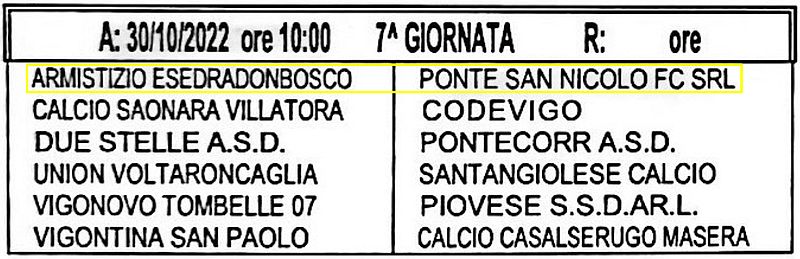 7^ Giornata Armistizio Esedra don Bosco Padova Allievi Provinciali U17 Girone C SS 2022-2023 gare